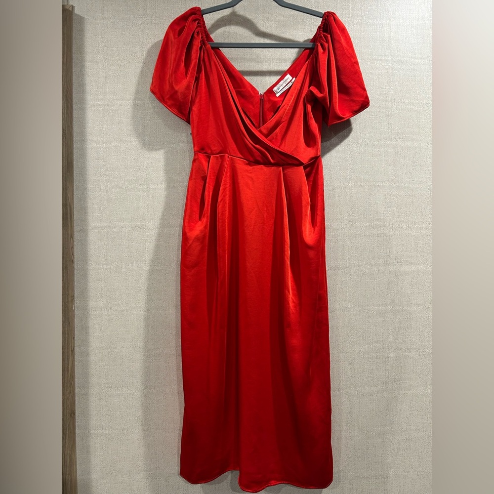 Urban Outfitters Vibrant Red Midi Dress